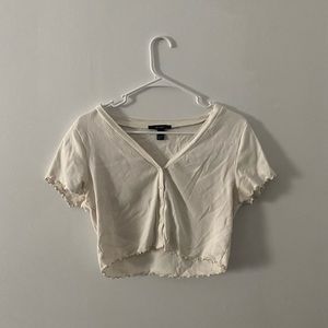 Cream Cotton Crop Top